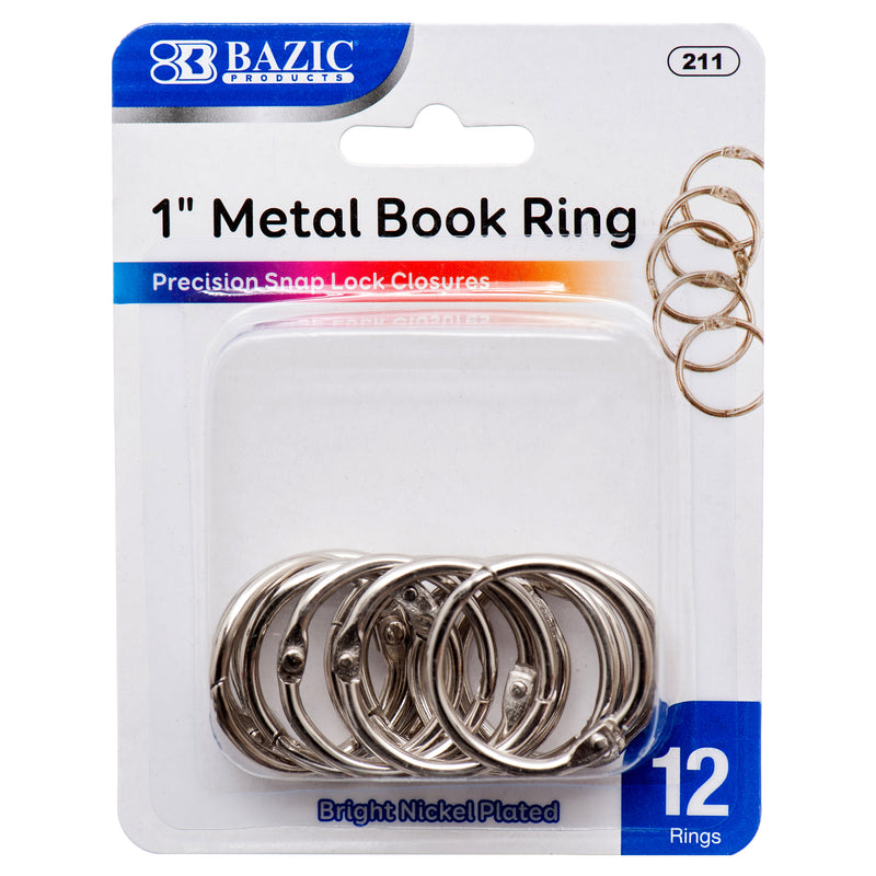 Metal Book Ring, 1" (24 Pack)