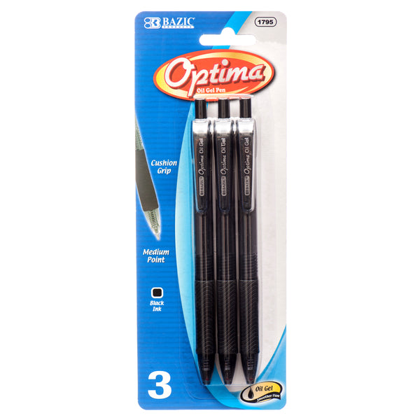Medium Point Gel Pens, 3 Count (24 Pack)