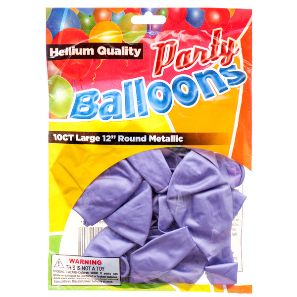 Balloon Metallic Lavender 12" 10Ct (12 Pack)