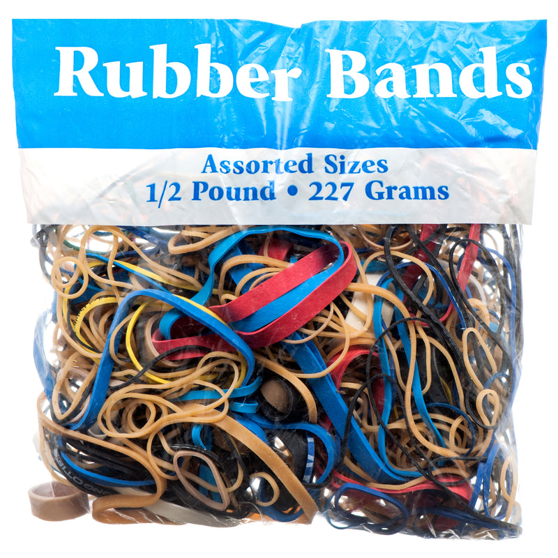 Rubber Bands, Assorted Sizes, 0.5 LB (48 Pack)