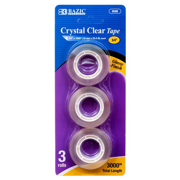 Crystal Clear Tape Refill, 3 Count (24 Pack)