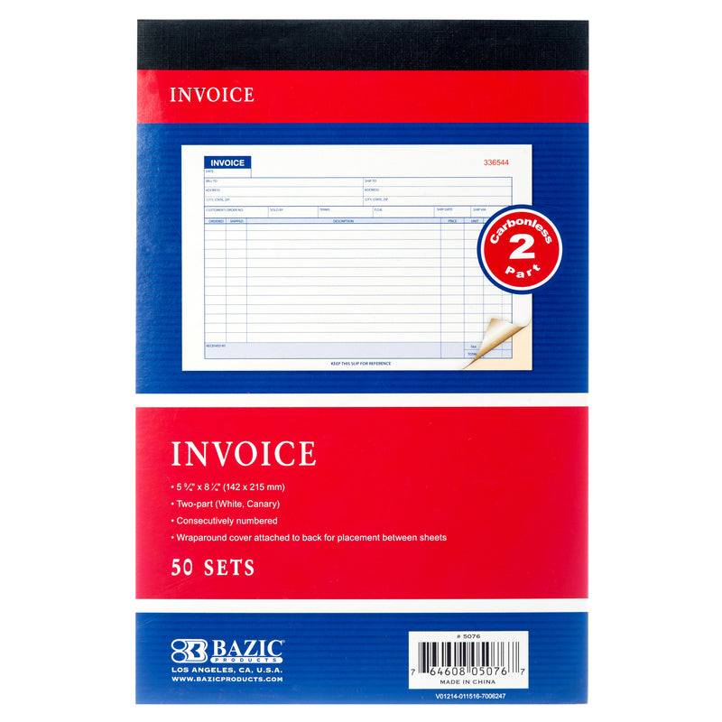 Carbonless Invoice Book, 50 Sheets (24 Pack)