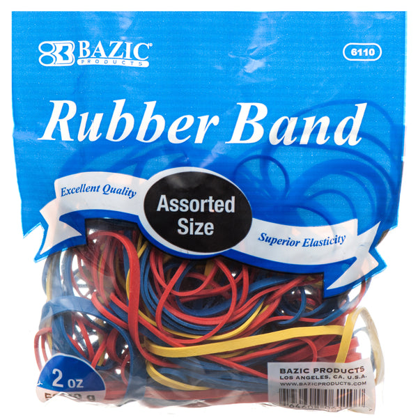 Rubber Bands, Assorted Sizes, 2 oz (36 Pack)