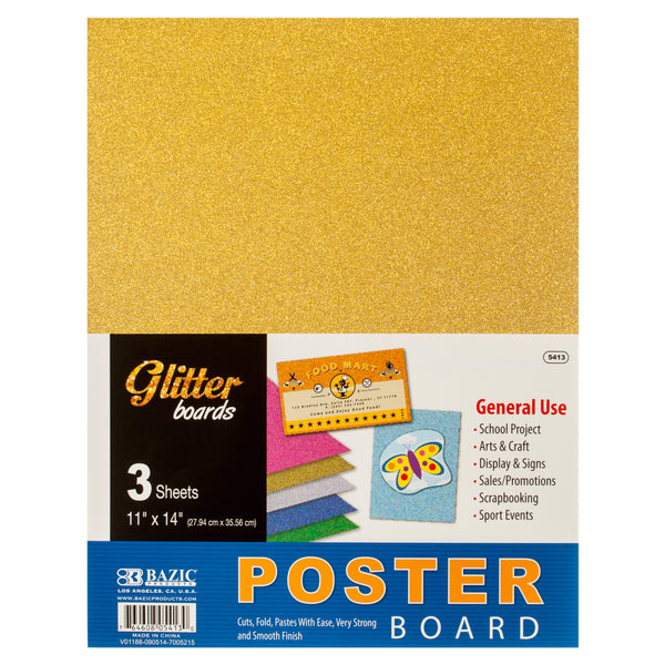 Glitter Poster Board, 11" x 14" (48 Pack)