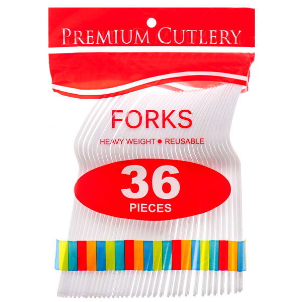 Reusable Plastic Forks, 36 Count (36 Pack)