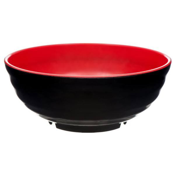 Melamine Bowl Blk/Red 6.5" 180G #021636 (12 Pack)