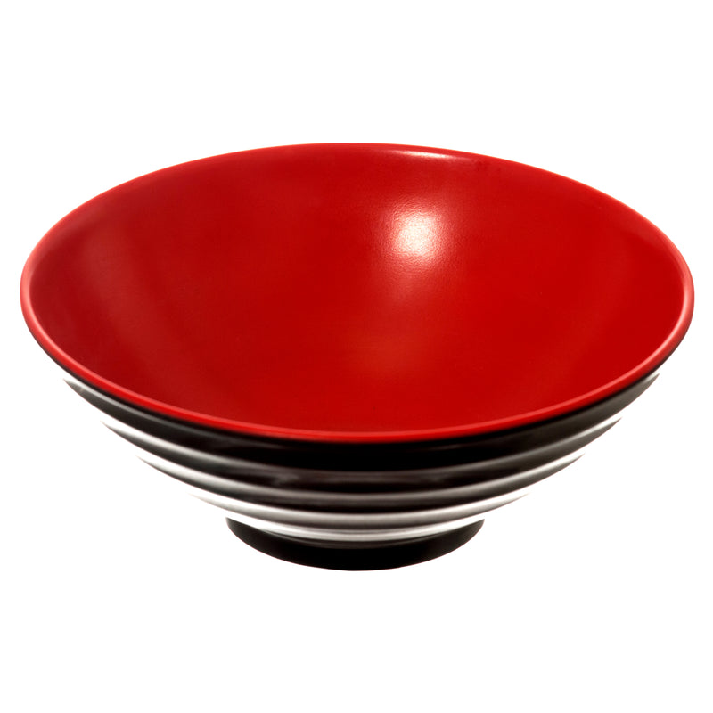 Melamine Bowl Blk/Red 7.5" 175G