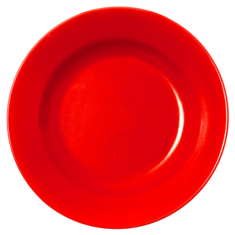 Melamine Plate Blk/Red Round 200G