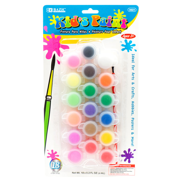 Bazic Kids Paint Set Asst Colors (24 Pack)