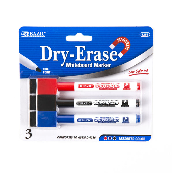 Magnetic Dry-Erase Whiteboard Marker, 3 Count (24 Pack)