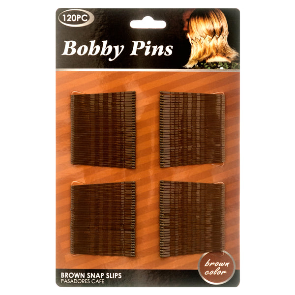 Brown Bobby Pins, 120 Count (24 Pack)