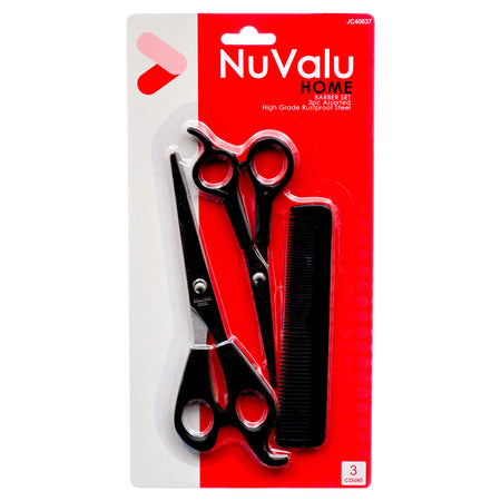 NuValu Hair Cut 3-Piece Barber Set (24 Pack)
