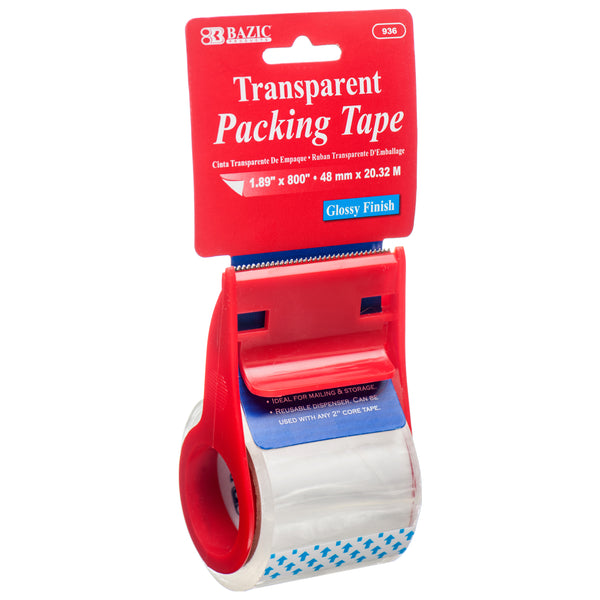 Clear Packing Tape w/ Dispenser (24 Pack)