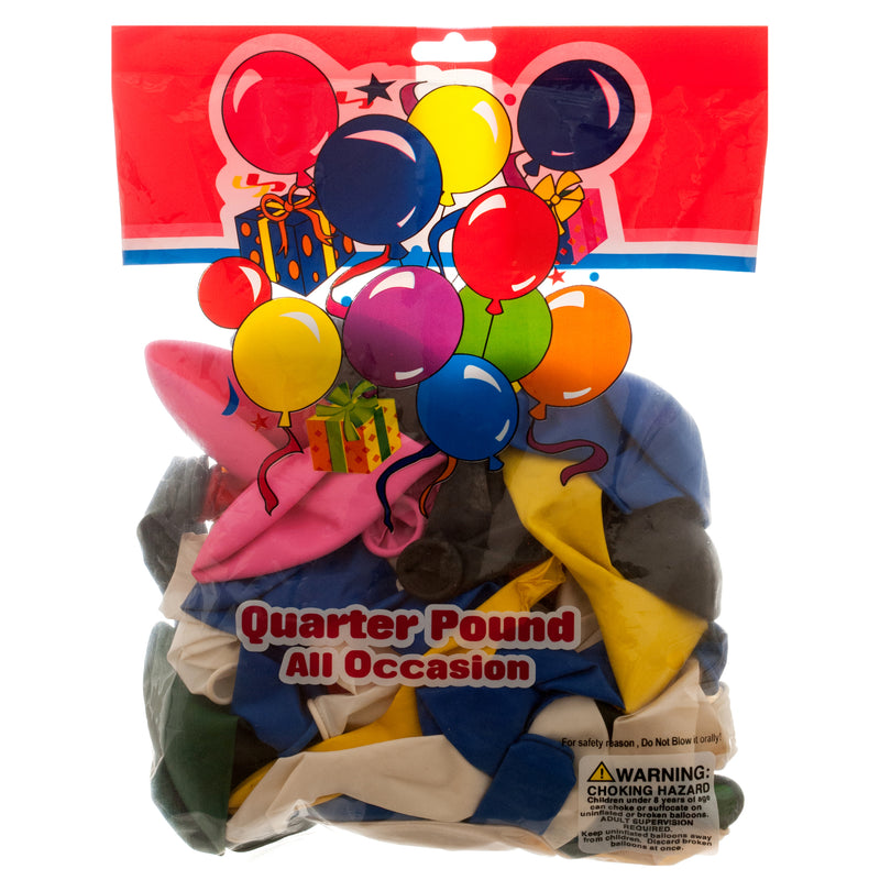 Inflatable Balloons, Assorted Colors, 0.25 lb (12 Pack)