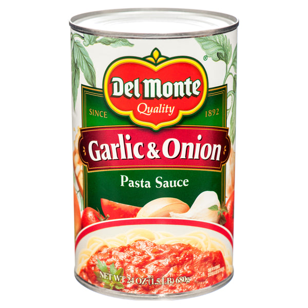 Del Monte Pasta Sauce, Garlic & Onion, 24 oz (12 Pack)