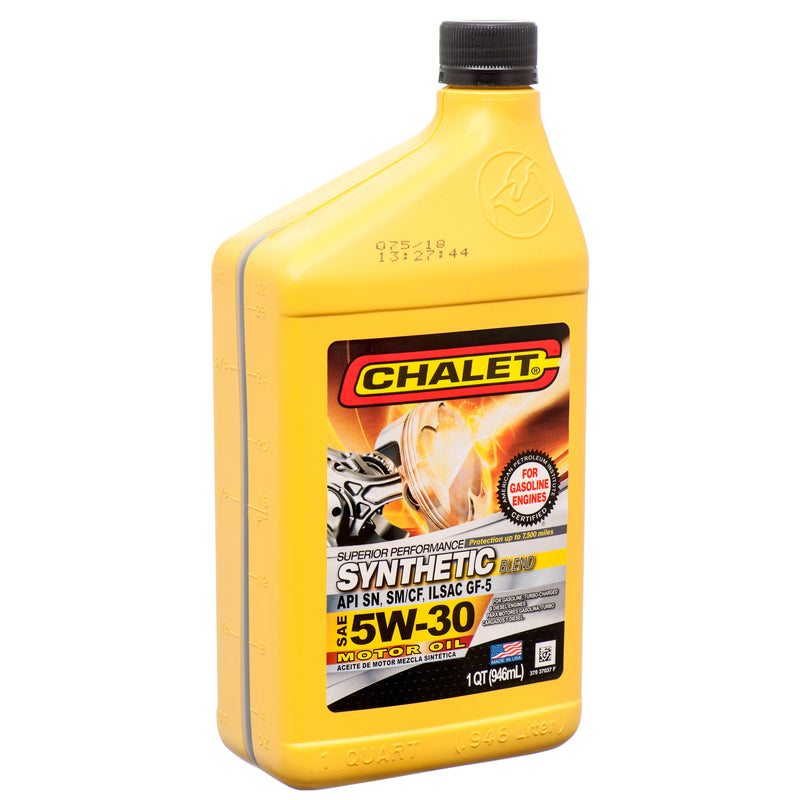 Chalet Synthetic Motor Oil, SAE 5W-30, 1 qt (12 Pack)