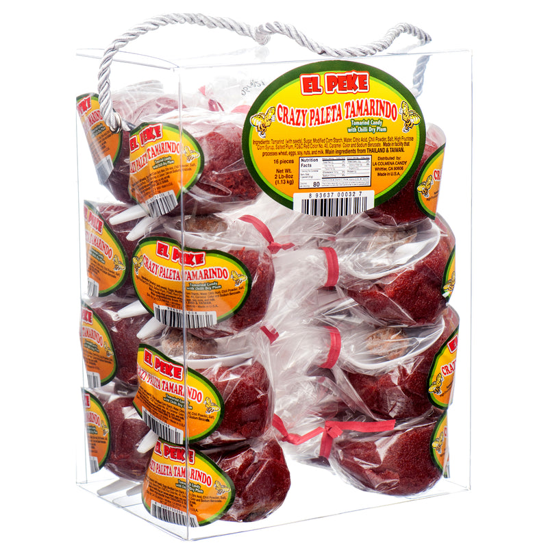 El Peke Crazy Paleta Tamarind & Chili Candy, 2.5 oz (16 Pack)