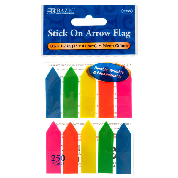 Stick-On Arrow Flags, Assorted Colors (24 Pack)