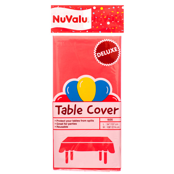 Nuvalu Table Cover Red "Deluxe" Peva 0.09Mm / 54 X 108" (24 Pack)