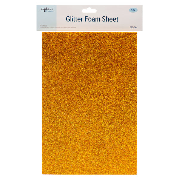 Craft Foam Sheet 8.5" X 11" 3Pcs Glitter 3 Asst Clr (12 Pack)