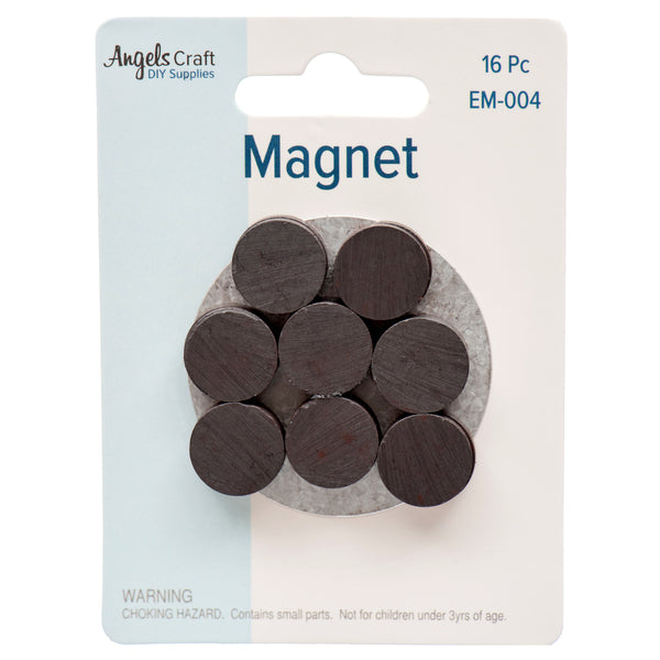 Craft Magnet 1.6Cm Round Black (12 Pack)