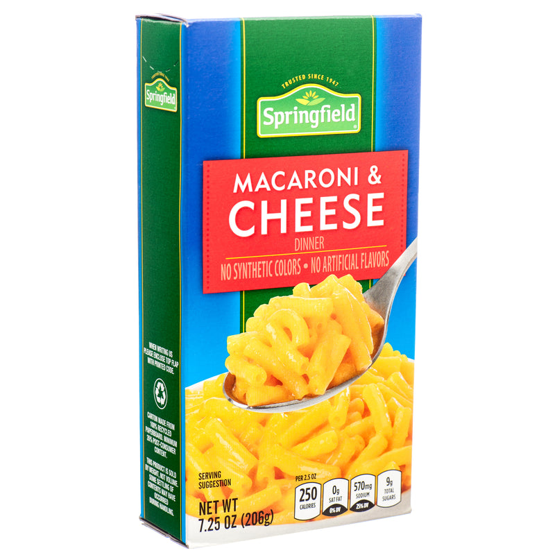 Springfield Macaroni & Cheese Dinner, 7.25 oz (24 Pack)