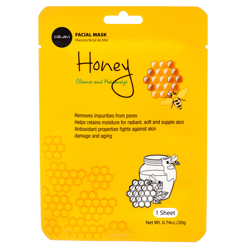 CeLavi Facial Mask, Honey, Single Sheet (24 Pack)