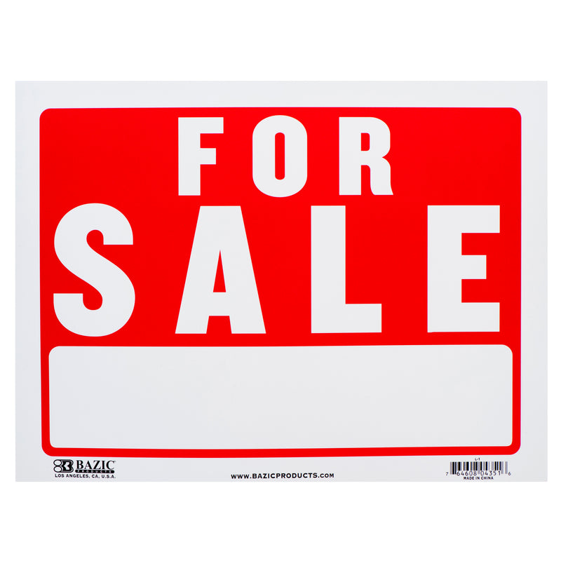 "For Sale" Sign, 12" x 16" (24 Pack)