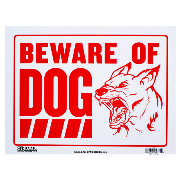 "Beware of Dog" Sign, 12" x 16" (24 Pack)