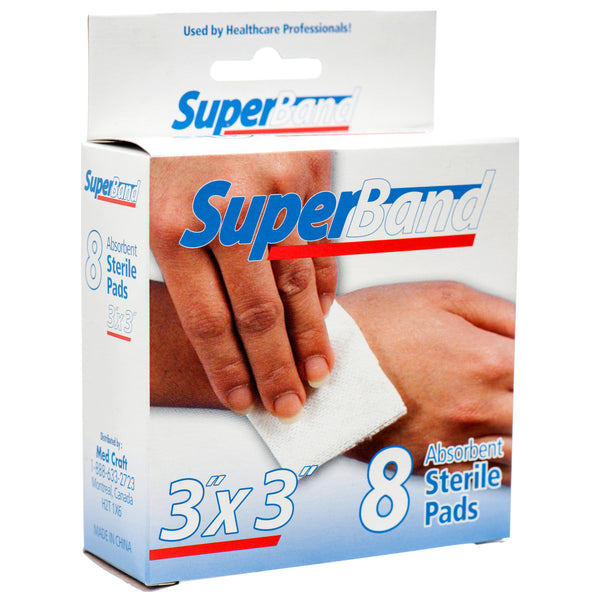 Sterile Pads 8Ct 3X3 #Superband (36 Pack)