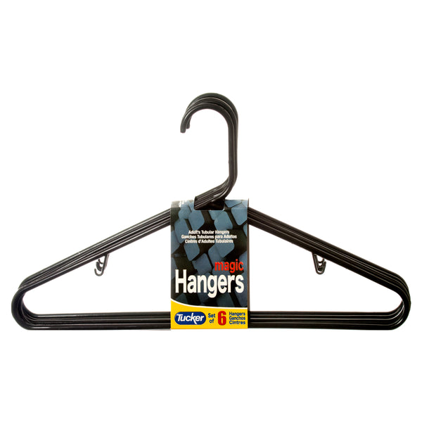 Plastic Clothes Hangers, Black, 6 Count (48 Pack)