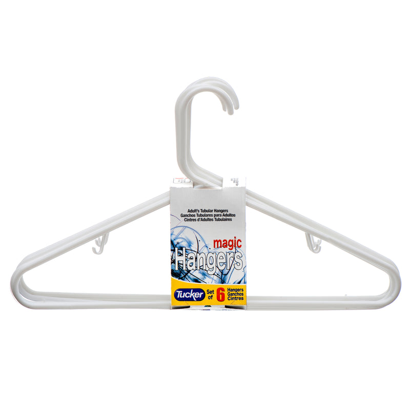 Plastic Clothes Hangers, White, 6 Count (48 Pack)