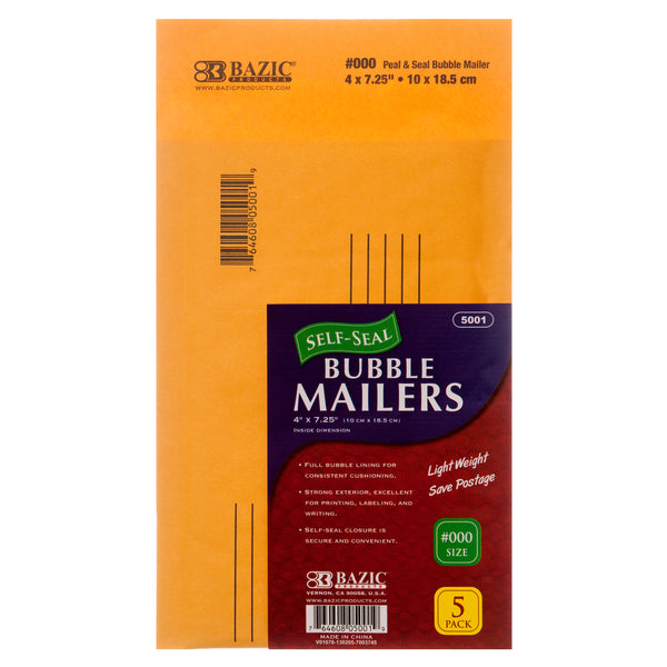 Bubble Mailer Envelope w/ Clasp, 5 Count (24 Pack)