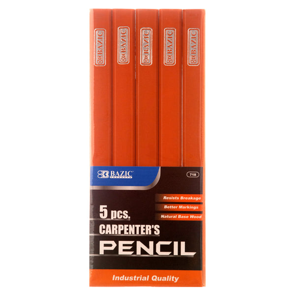 Carpenter's Pencil, 5 Count (24 Pack)