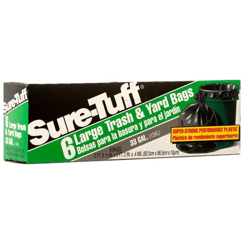 Sure-Tuff Large Trash & Yard Bags, 6 Count (24 Pack)