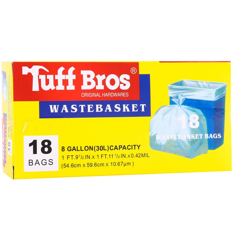 Tuff Built Trash Bag White 8 Gal 18 Ct (24 Pack)