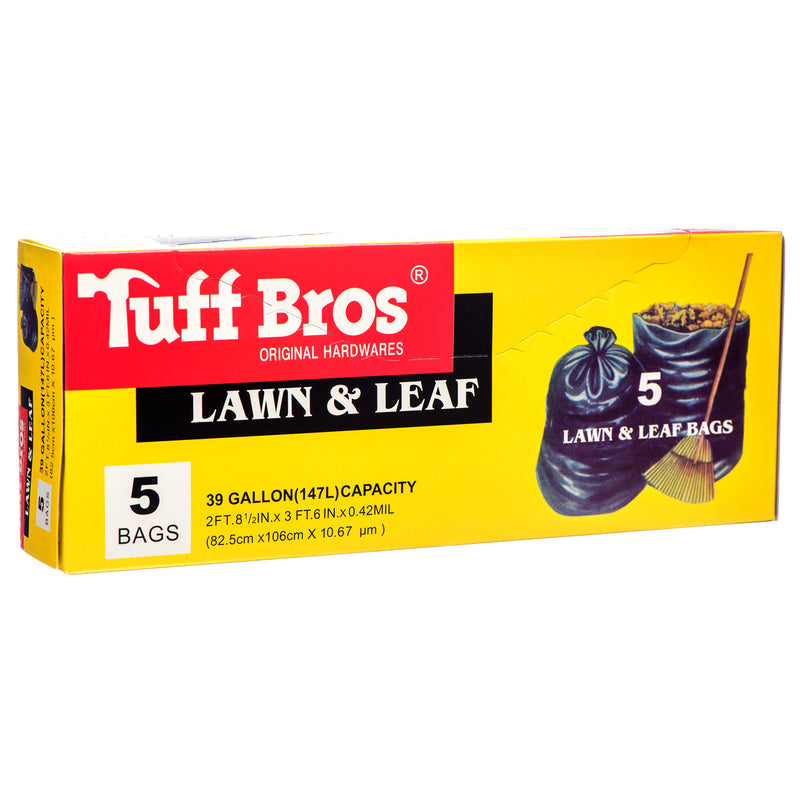 Tuff Built Trash Bag Black 39 Gal 5 Ct (24 Pack)