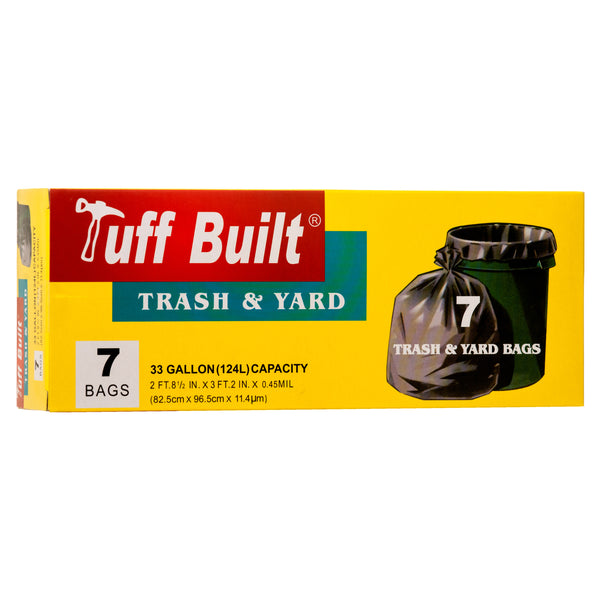 Tuff Built Trash Bag Black 33 Gal 6 Ct (24 Pack)