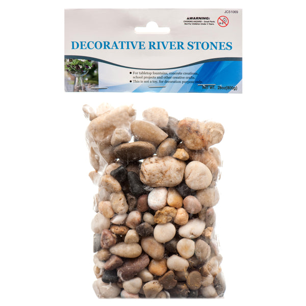 Decorative River Stone 28Oz W/Mix Sizes (24 Pack)
