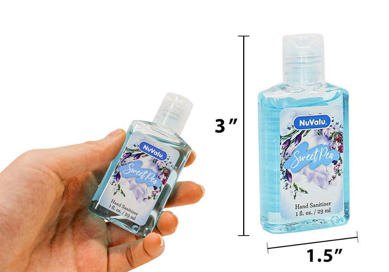 NuValu Blue Sweet Pea Scented Hand Sanitizer, 1 oz (48 Pack)