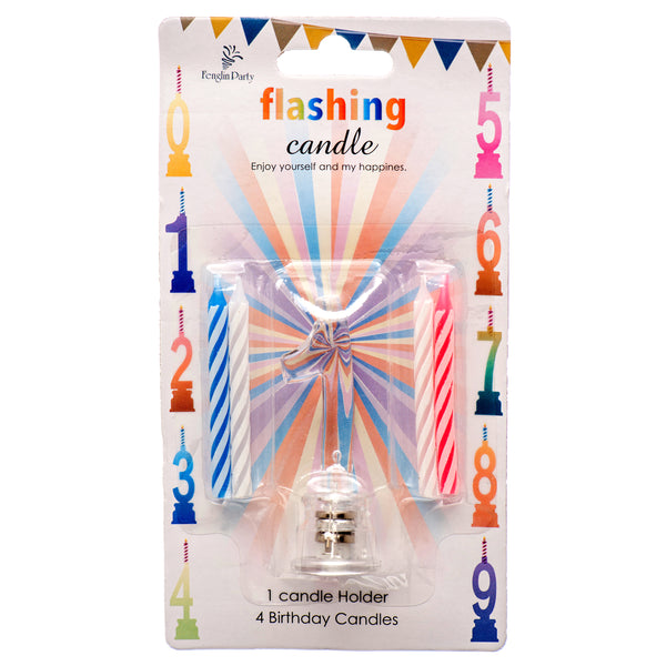 Birthday Led Flashing Candle #1 Asst Color (12 Pack)