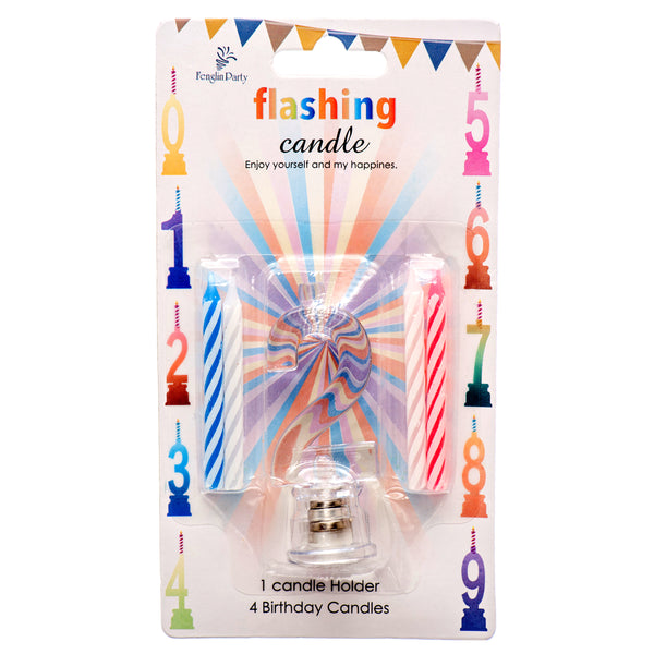 Birthday Led Flashing Candle #2 Asst Color (12 Pack)