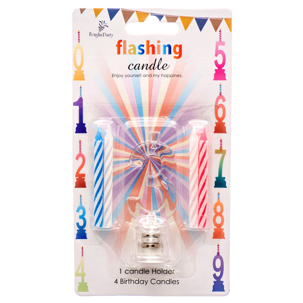 Birthday Led Flashing Candle #3 Asst Color (12 Pack)