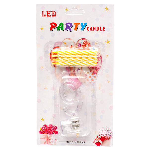 Birthday Led Flashing Candle #9 Asst Color (12 Pack)