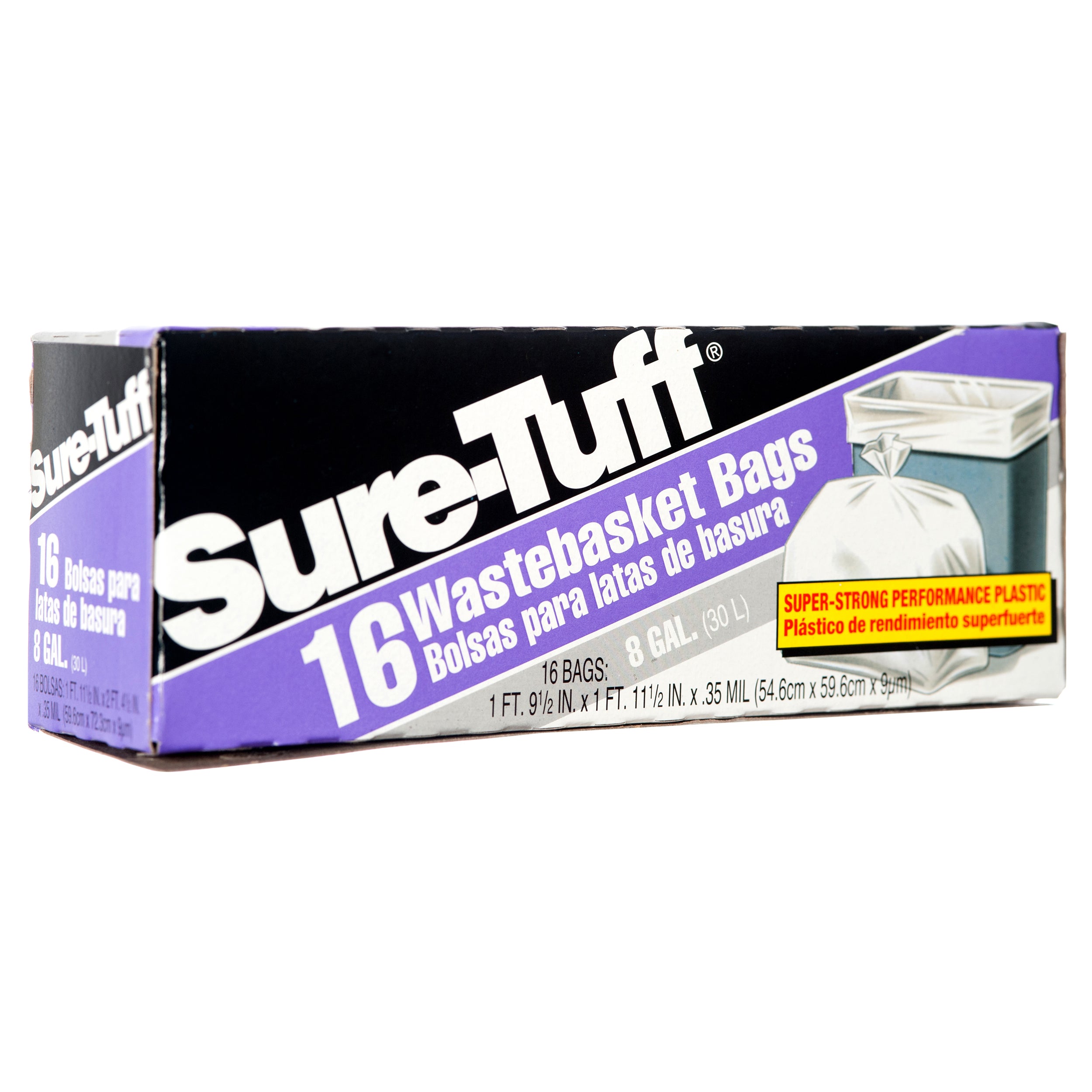 Sure-Tuff Trash Bag White 8 Gallon 16 Ct (Pack Of 1)
