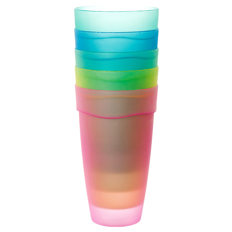 NuValu Plastic Tumbler, Assorted Colors, 16 oz (24 Pack)