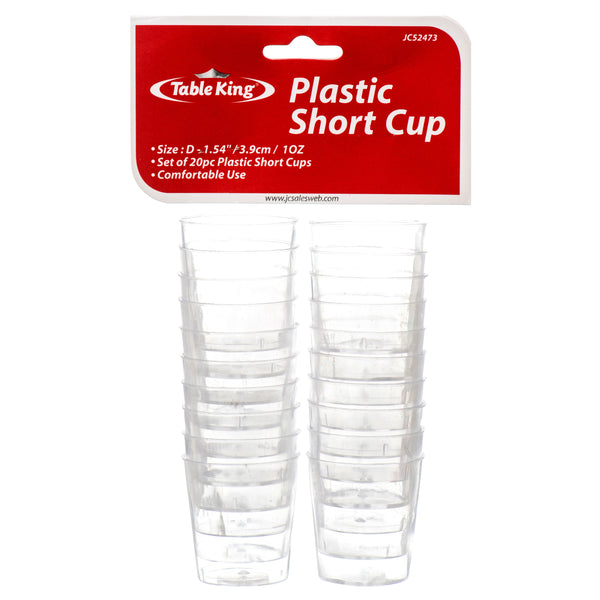 Table King Plastic Shot Glass 20 Pcs 1 Oz Clear (24 Pack)