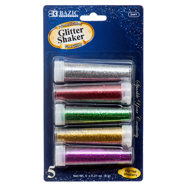 Flip Top Glitter Shakers, 5 Count (24 Pack)