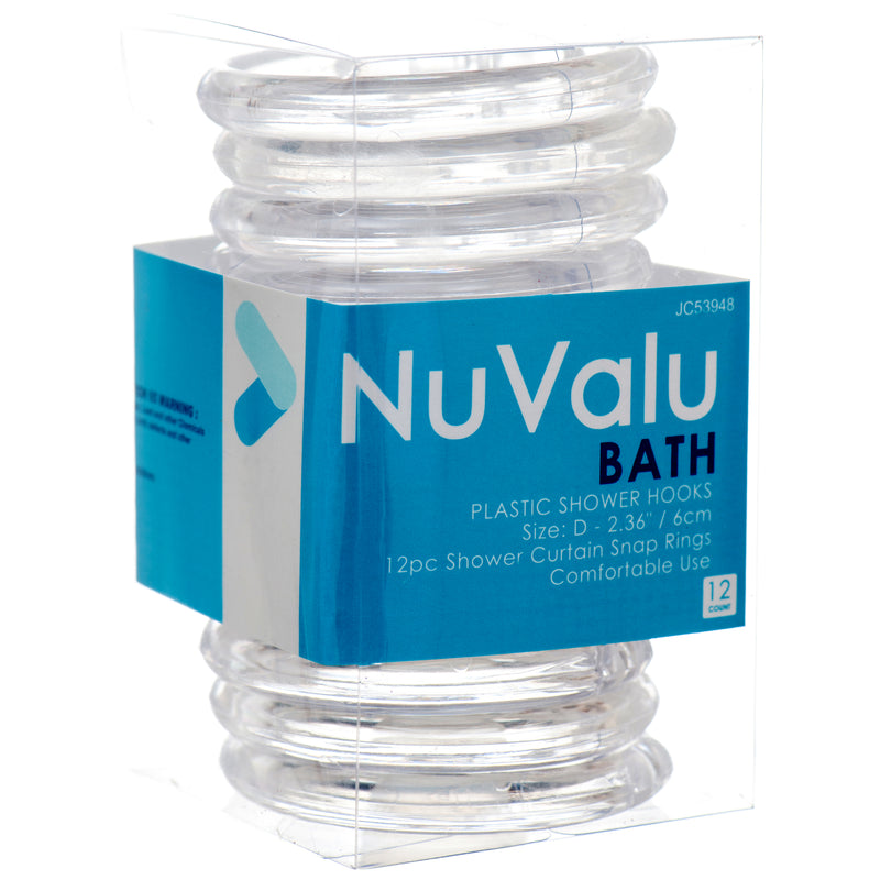 NuValu Shower Curtain Hooks, 12 Count (24 Pack)