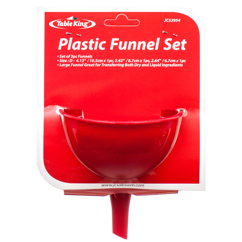 Plastic Funnel 3-Piece Set (24 Pack)